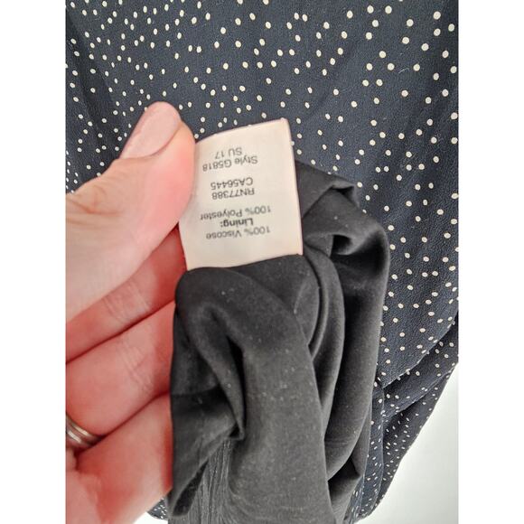 Madewell Sz 4 Navy White polka dots Shift Mini Dress, fully lined - Picture 4 of 5